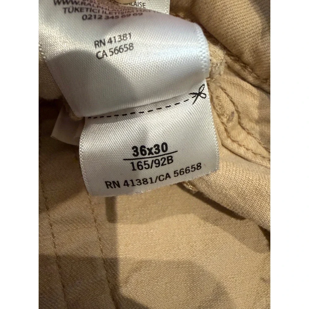 Polo Ralph Lauren Sullivan Slim Jeans Mens 36x30 Tan Khaki Stretch Denim Pants